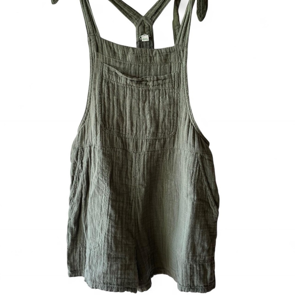 Green Cotton Short Overalls